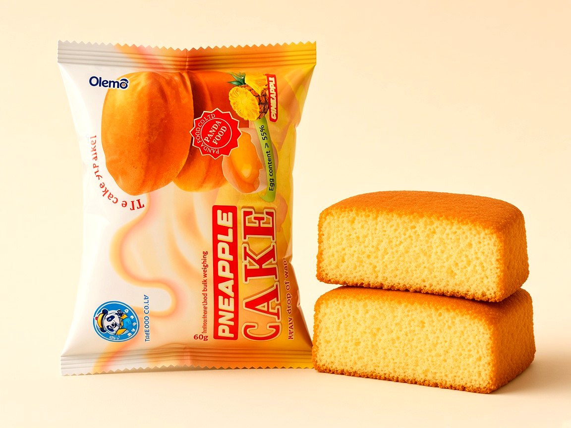 Olemo Panda Pineapple Cake pack with sponge